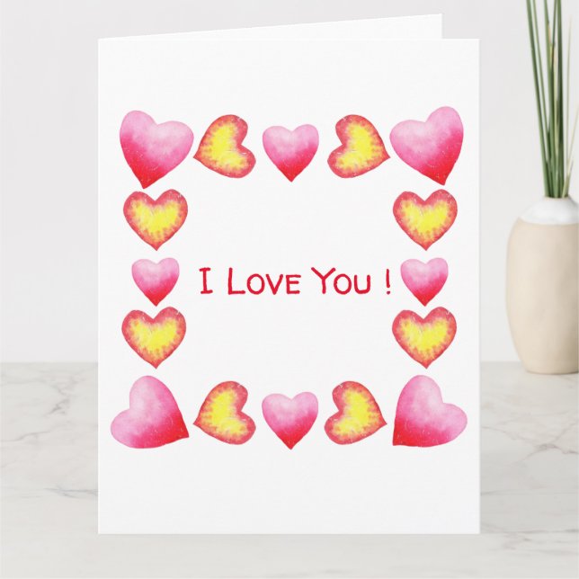 Minimalist  Romantic I Love You  Valentine's Day   Card (Front)
