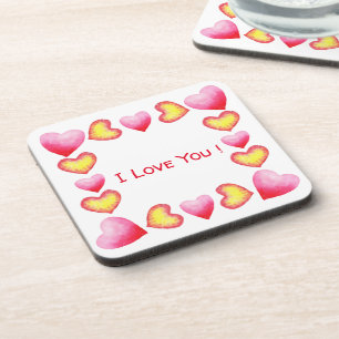 Minimalist Romantic I Love You Valentine's Day Coaster