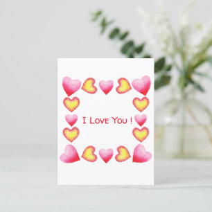 Minimalist Romantic I Love You Valentine's Day Invitation Postcard