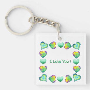 Minimalist Romantic I Love You Valentine's Day Key Ring