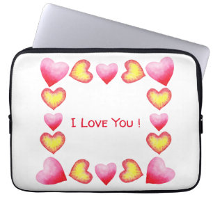 Minimalist Romantic I Love You Valentine's Day Laptop Sleeve