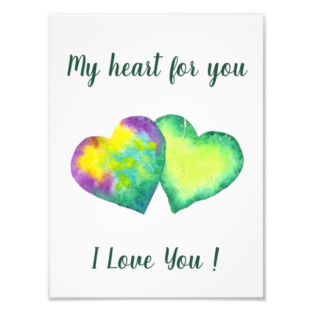Minimalist  Romantic I Love You  Valentine's Day   Photo Print (Front)