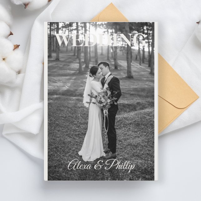 Minimalist Romantic Photo wedding Invitation (1)