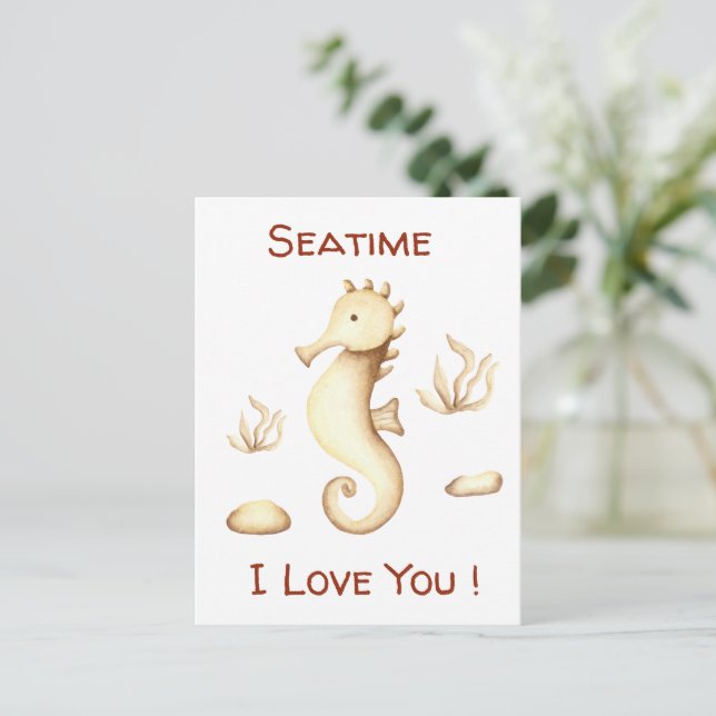 Minimalist Romantic Seatime Summer  Postcard (Standing Front)