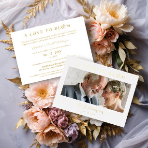 Minimalist Romantic Wedding Photo Anniversary Gold