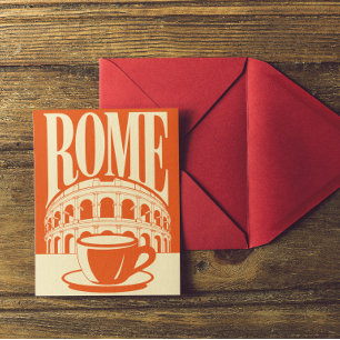 Minimalist Rome Italy Colosseum Travel Art Postcard
