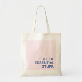 Minimalist Rose Blue Full of essential stuff  Tote Bag