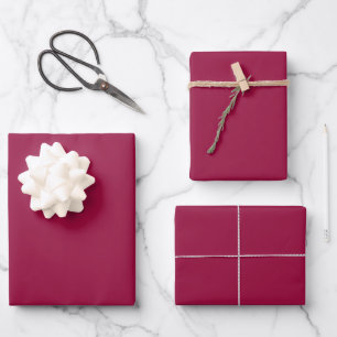 Minimalist Rose Bud Cherry solid plain elegant Wrapping Paper Sheet