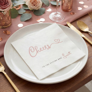 Minimalist Rose Cheers to the Future Mrs Napkin