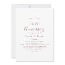 Minimalist Rose Gold 50th Wedding Anniversary 