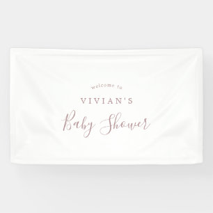 Minimalist Rose Gold Baby Shower Welcome Banner
