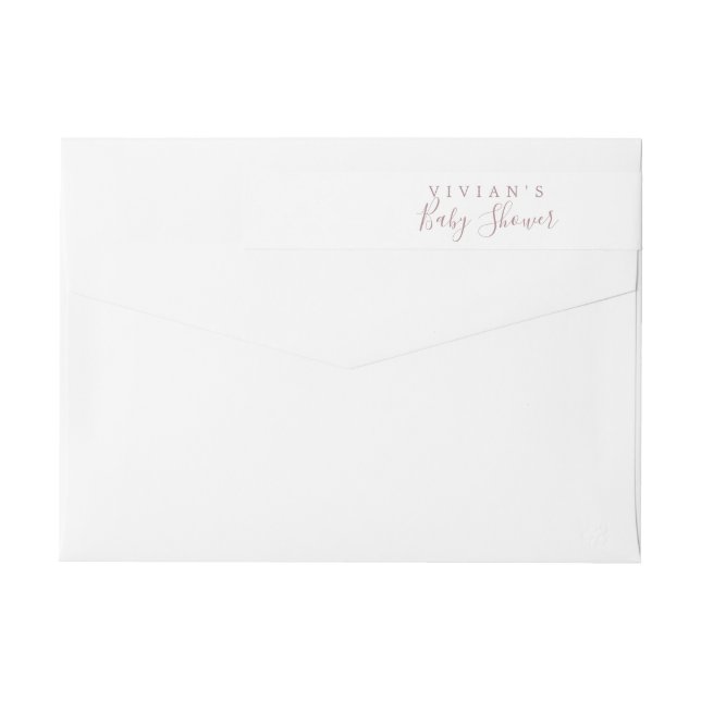 Minimalist Rose Gold Baby Shower Wrap Around Label (Back)