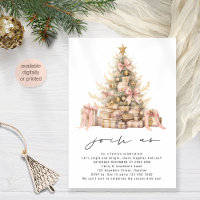 Minimalist Rose Gold Blush Christmas Party