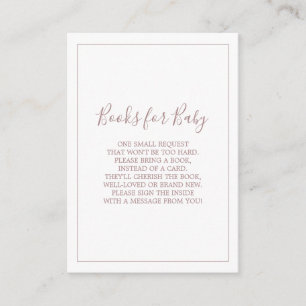 Minimalist Rose Gold Books for Baby Card