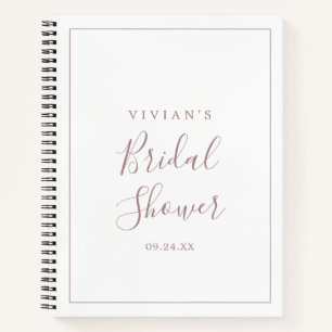 Minimalist Rose Gold Bridal Shower Gift List Notebook