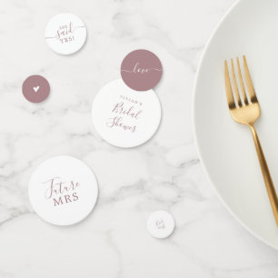 Minimalist Rose Gold Bridal Shower Table Confetti