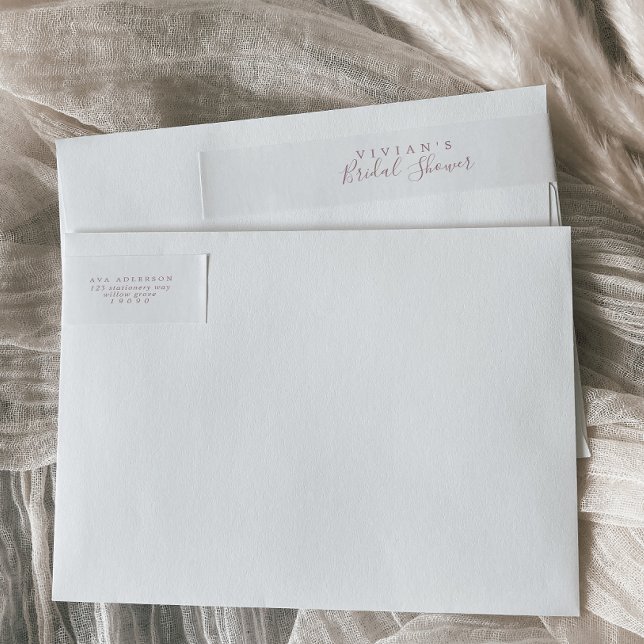 Minimalist Rose Gold Bridal Shower Wrap Around Label (Creator Uploaded)