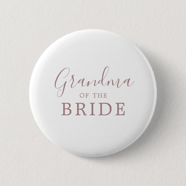 Minimalist Rose Gold Bride Grandma Bridal Shower 6 Cm Round Badge (Front)