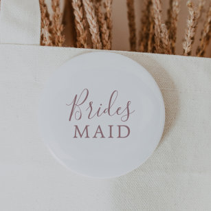 Minimalist Rose Gold Bridesmaid Bridal Shower 6 Cm Round Badge