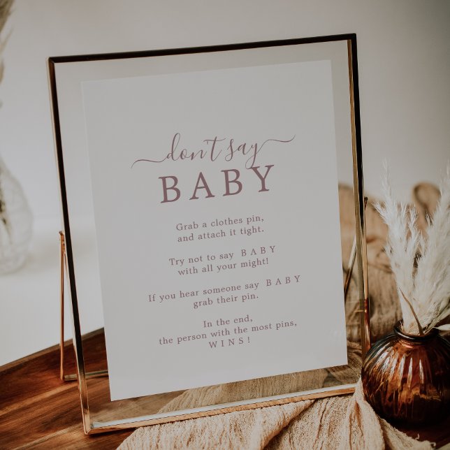 Minimalist Rose Gold Don't Say Baby Game Sign (Creator Uploaded)