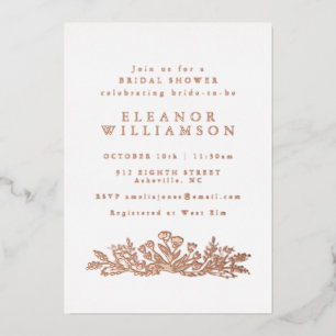 Minimalist Rose Gold Foil Botanical Bridal Shower