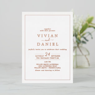 Minimalist Rose Gold Foil Styled Date Wedding