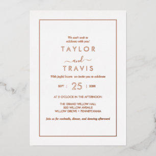 Minimalist Rose Gold Foil Styled Date Wedding