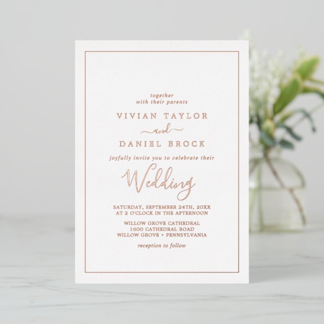 Minimalist Rose Gold Foil Wedding (Standing Front)