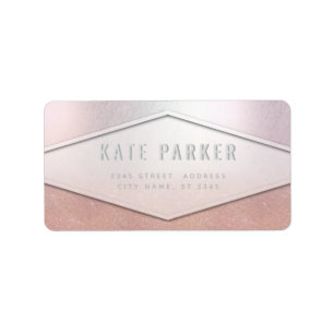Minimalist rose gold glitter ombre simple plain  label