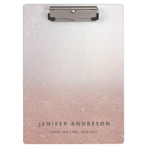 minimalist rose gold glitter ombre simple  pocket  clipboard