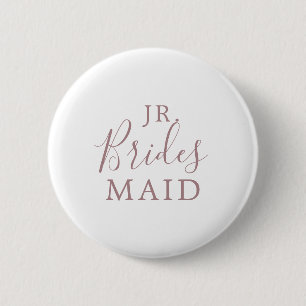 Minimalist Rose Gold Jr. Bridesmaid Bridal Shower 6 Cm Round Badge