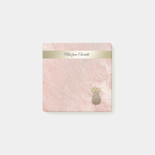 Minimalist rose gold marble gold pineapple post-it notes
