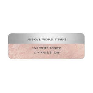 Minimalist rose gold marble silver stripe