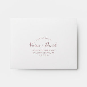Minimalist Rose Gold Self-Addressed RSVP Envelope