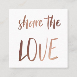 Minimalist rose gold Share The Love   Loyalty Card