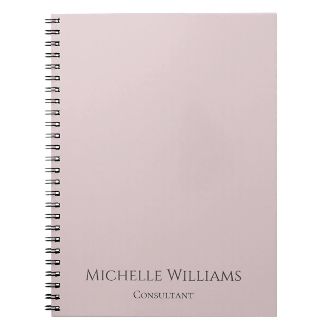 Minimalist Rose Gold Simple Feminine Professional Notebook (Front)