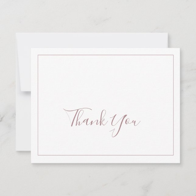 Minimalist Rose Gold Thank You Card (Front)