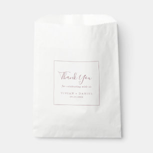 Minimalist Rose Gold Thank You Wedding Favour Bag