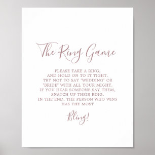 Minimalist Rose Gold The Ring Game Sign