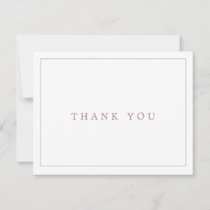 Minimalist Rose Gold Typography Thank You Card