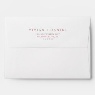 Minimalist Rose Gold Typography Wedding Invitation Envelope