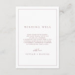 Minimalist Rose Gold Typography Wishing Well Card<br><div class="desc">This minimalist rose gold typography wedding wishing well card is perfect for a simple wedding. The modern romantic design features classic rose gold and white typography. Customisable in any colour. Keep the design simple and elegant, as is, or personalise it by adding your own graphics and artwork. Personalise this invitation...</div>