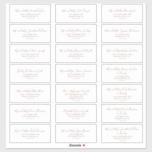 Minimalist Rose Gold Wedding Guest Address Labels