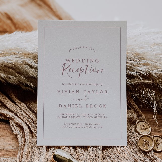 Minimalist Rose Gold Wedding Reception Invitation (Creator Uploaded)