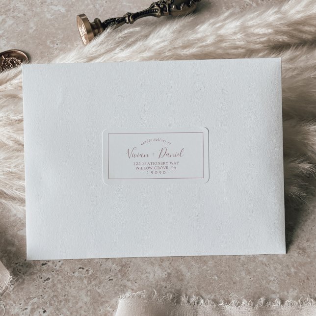 Minimalist Rose Gold Wedding RSVP Address Labels (Creator Uploaded)