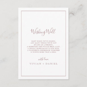 Minimalist Rose Gold Wedding Wishing Well Card