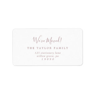 Minimalist Rose Gold We've Moved New Address Label