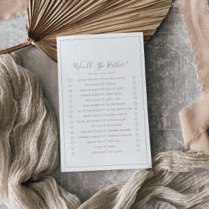 Minimalist Rose Gold Would She Rather Game Flyer