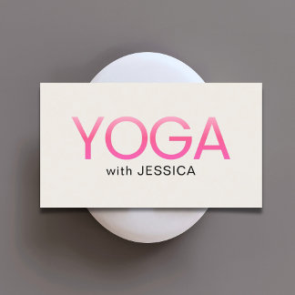Minimalist Rose Old White Bold Yoga Instructor Business Card