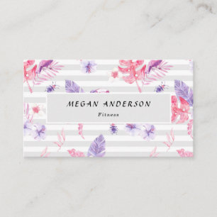 Minimalist Rose White Fitness Appointment Card